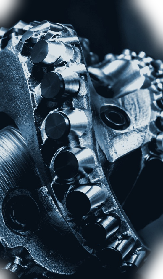 Detailed close-up of drilling bit